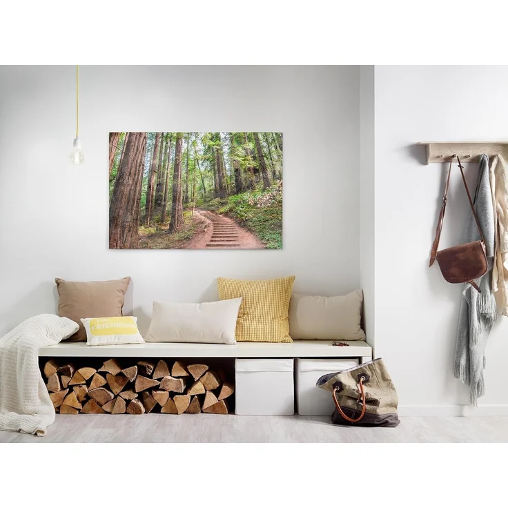 Leinwandbild Wald Pfad Grün Braun 90x60 DD120304 Keilrahmen Wandbild Leinwand – Bild 5