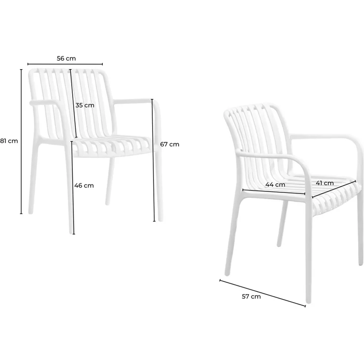KAWOLA Gartenstuhl MIAVA Outdoor stapelbar Kunststoff cremefarben 81 x 57 x 56 cm – Bild 9