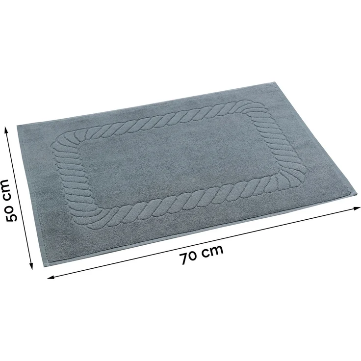 ZOLLNER 2er-Set Badematten, Baumwolle, 50x70 cm, 740g/qm, grau – Bild 2