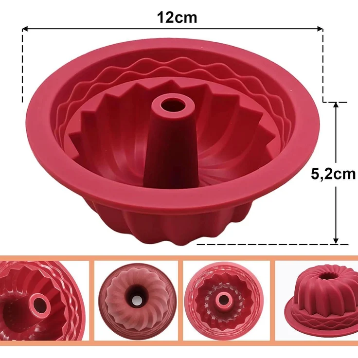 Silikon Gugelhupfform Ø 23 cm antihaftend Backform für Kuchen Brot Gelatine – Bild 2