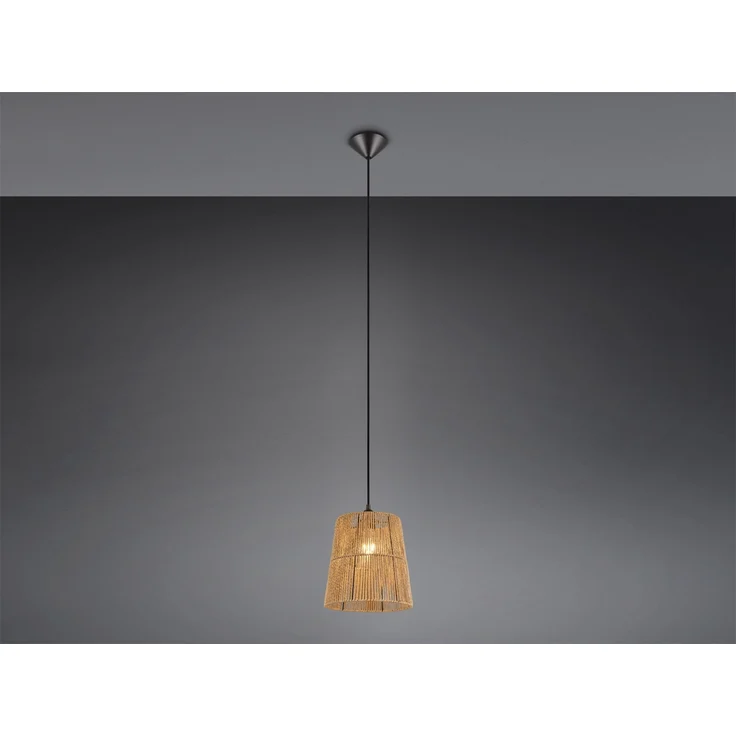 Kleine LED Pendelleuchte 1-flammig mit Lampenschirm aus Papiergarn, Ø 24cm – Bild 3