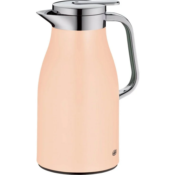 alfi SKYLINE 1,0l, pastel apricot, Edelstahl-Isolierkanne mit hygienischem Hartglaseinsatz, Drehverschluss mit bequemer Drucktaste, ergonomischer Griff, ideal als Kaffeekanne, Teekanne, BPA-frei – Bild 5