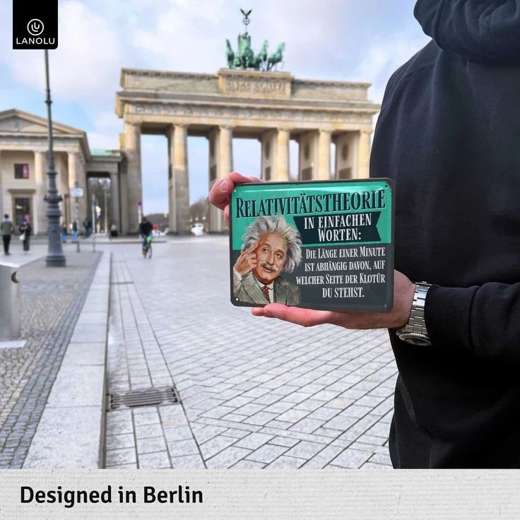 LANOLU Blechschild Einstein Relativitätstheorie- 15x20cm – Metall – Mehrfarbig – 15207 – Bild 2