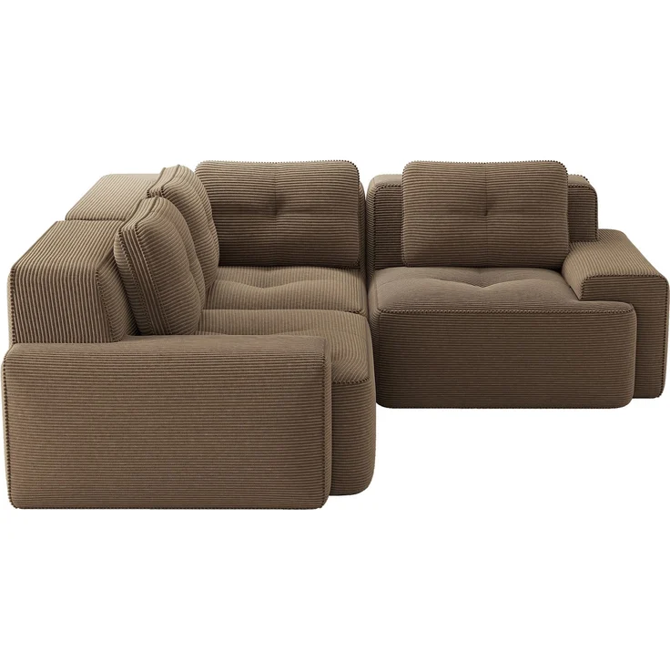 EINHOM Rahmenloses Sofa für das Wohnzimmer, Bürosofa, modulares Kombinationssofa, bequemes, gepolstertes Tiefsitzsofa aus Cordstoff, keine Montage erforderlich, rutschfestes Design. braun – Bild 5
