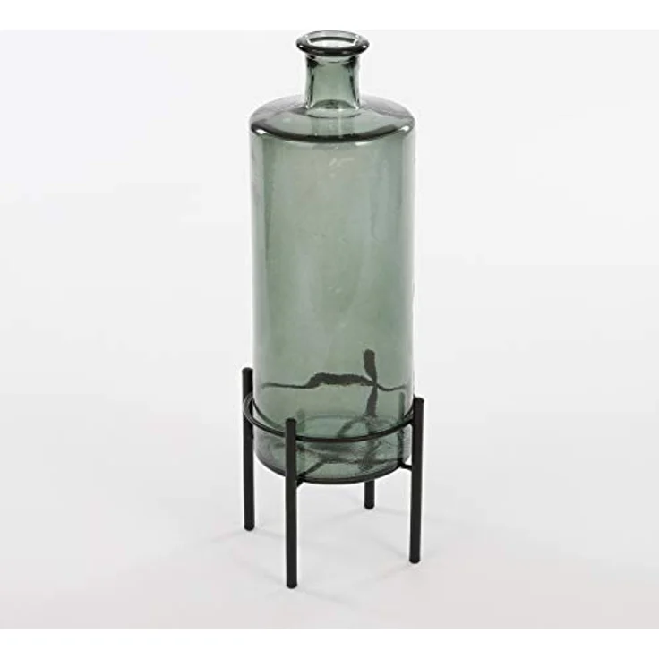Mica decorations Guan Flasche/Vase, Glas, grau, H. 40 cm, D. 15 cm, recyceltes Glas für Zweige und Trockenblumen – Bild 5