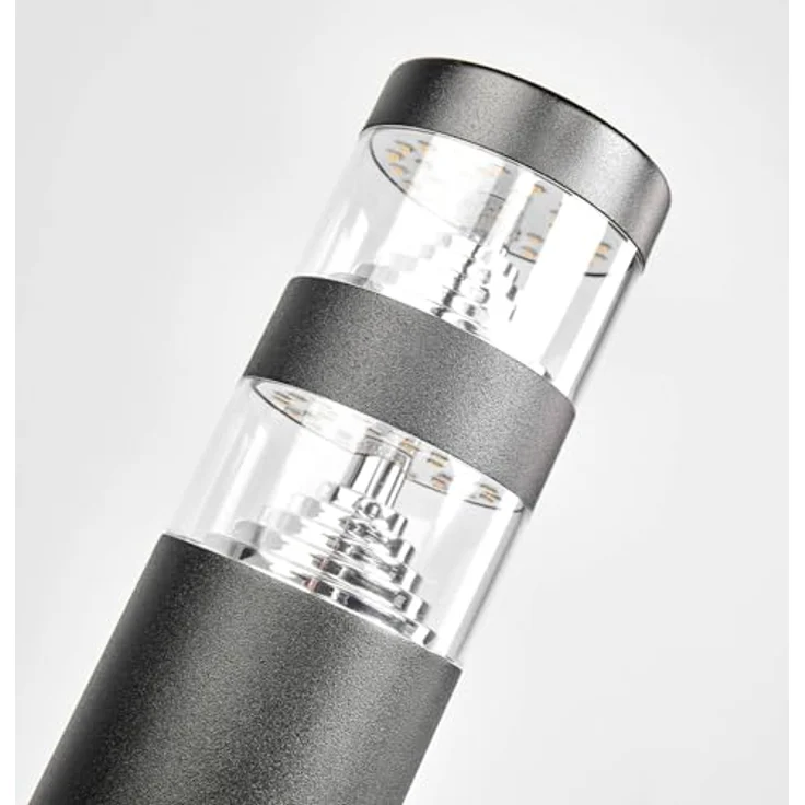 Lindby LED Außenleuchte Lanea, spritzwassergeschützt, 1-flammig, Schwarz, Edelstahl, Wegeleuchte Pollerleuchte – Bild 5