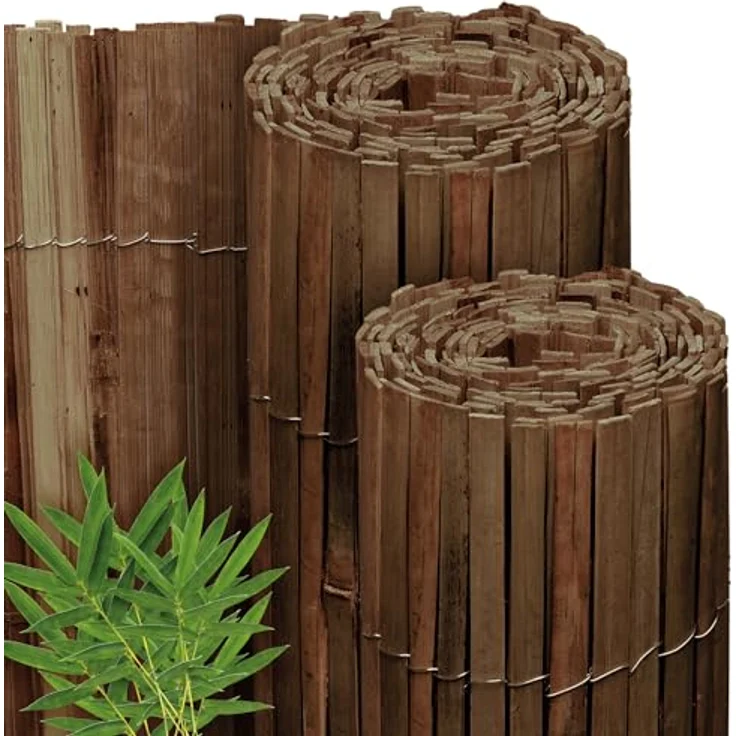 Sol Royal Dunkelbrauner Split Bambus Sichtschutz 140x600 cm – Sichtschutz Bambus Zaun Bambusmatte Gartensichtschutz Balkon Sichtschutzzaun – Natursichtschutz Witterungsbeständig B55 – Bild 2