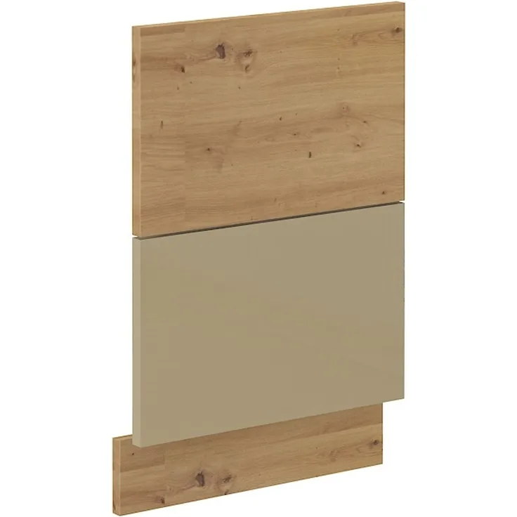 Frontblende für integrierten Geschirrspüler 45 Eiche Artisan + Cappuccino Glanz