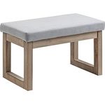 HOMCOM Fußhocker Polsterhocker mit Leinenoptik, (Eingangbank, 1 St, Fußbank), Grau 68 x 38 x 42 cm