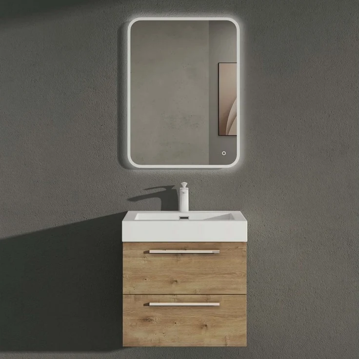 doporro Badezimmer-Set Badmöbel-Set Quadratto Waschbeckenunterschrank Waschplatz – Bild 1