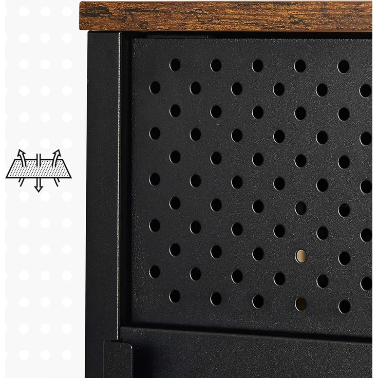 Songmics Sideboard Küchenschrank, Metallschrank, Tür mit Magnet, Stahlgestell, schwarz, 42,5 x 40 x 76 cm – Bild 5