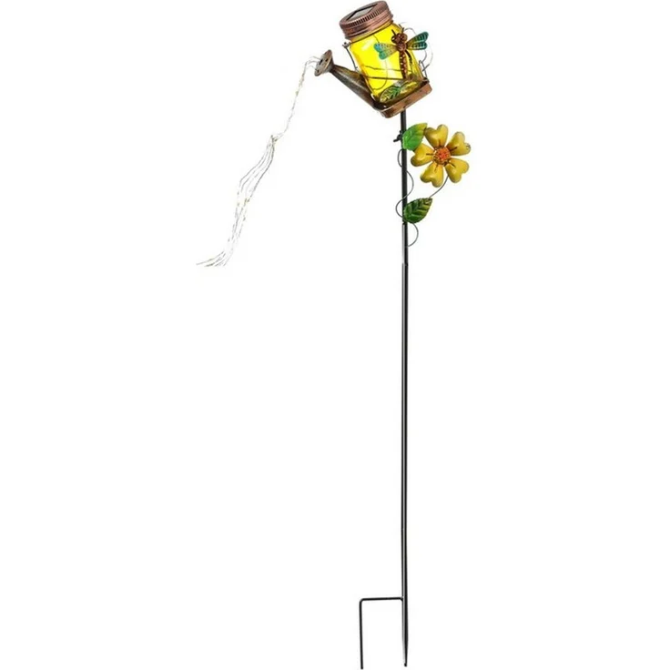 MARELIDA LED Solarleuchte LED Solar Gießkanne Wasserfalleffekt Gartenstecker Solarglas Libelle, LED Classic, warmweiß (2100K bis 3000K) – Bild 3