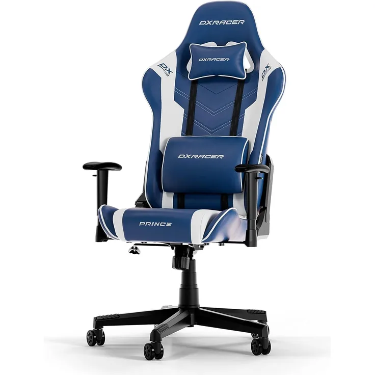 DXRacer (das Orginal) Prince P132 Gaming Stuhl, Kunstleder, Blau-weiß, 185 cm