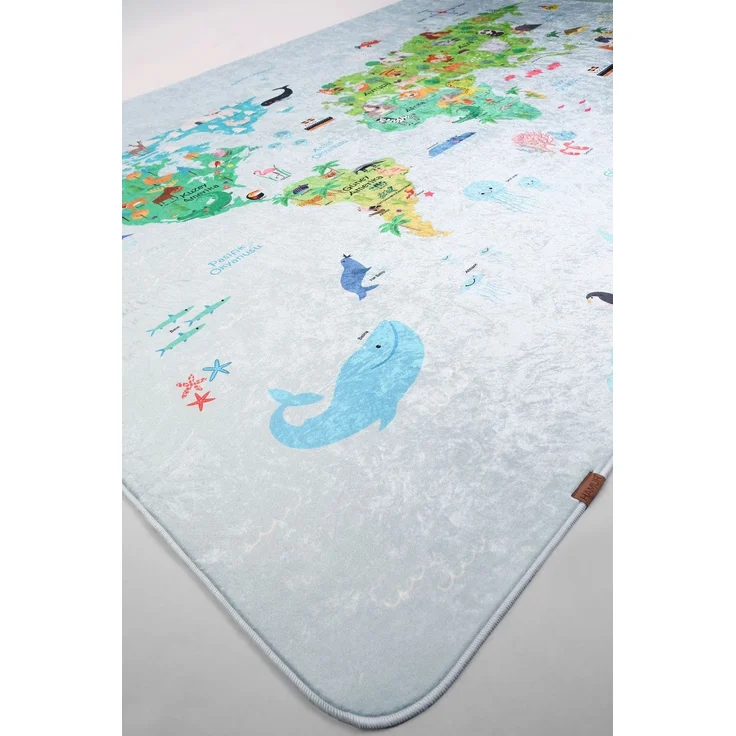 Spielmatte mit Weltkarte 44 x 44 x +0 cm +null Blau 89860189 [en. casa] – Bild 4