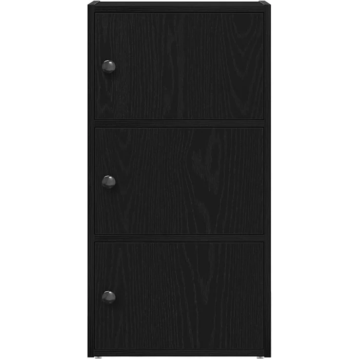 vidaXL Bücherregal Schwarz Eichen-Optik 40x24x77 cm Holzwerkstoff 860365 – Bild 4