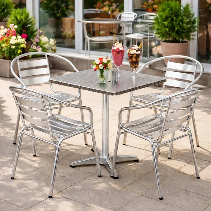 Bistrogarnitur 5-teilig Aluminium