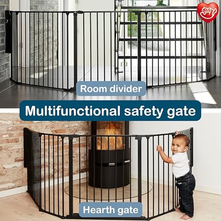 Baby Dan Konfigurationsgitter / Kaminschutzgitter Flex XL 90 - 278 cm, Anthrazit - Hergestellt in Dänemark und vom TÜV GS geprüft – Bild 6