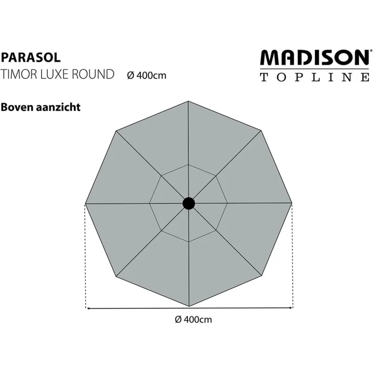Madison Sonnenschirm Timor Luxe 400 cm Taupe PAC8P015 418805 – Bild 6