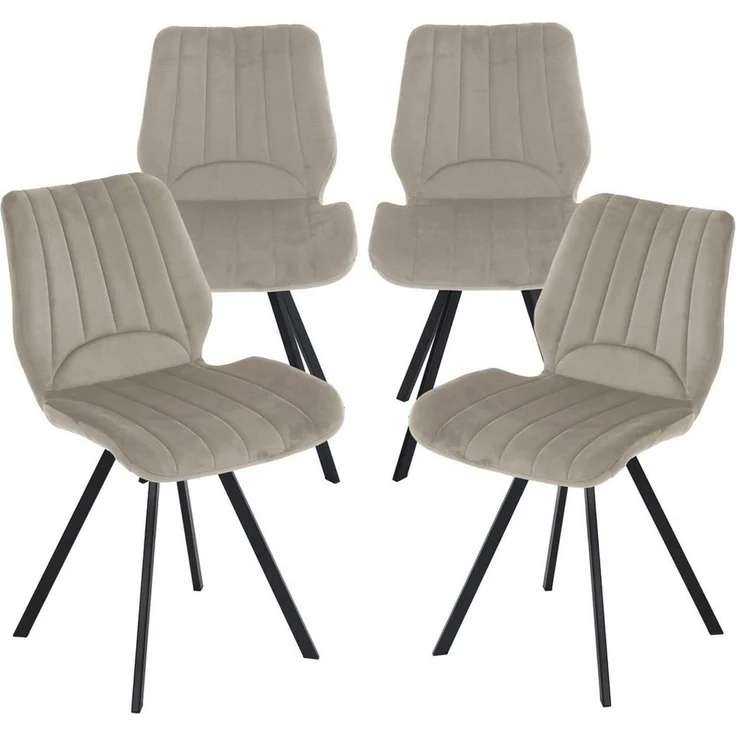 TRISENS Polsterstuhl Chloe (1er Set, 2er Set, 3er Set oder 4er Set, 4 St), Essstuhl mit der gepolsterten Sitzfläche Küchenstuhl in Samt-Optik – Bild 1