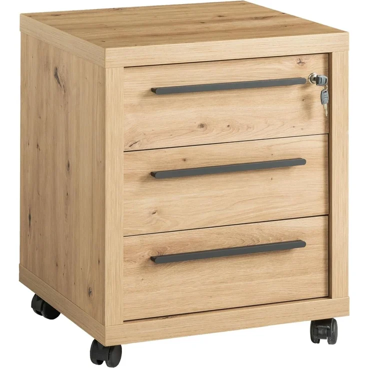 Rollcontainer Renatura / Rilega, Holzwerkstoff, Holzfarben, 80 x 75 x 80 cm – Bild 1