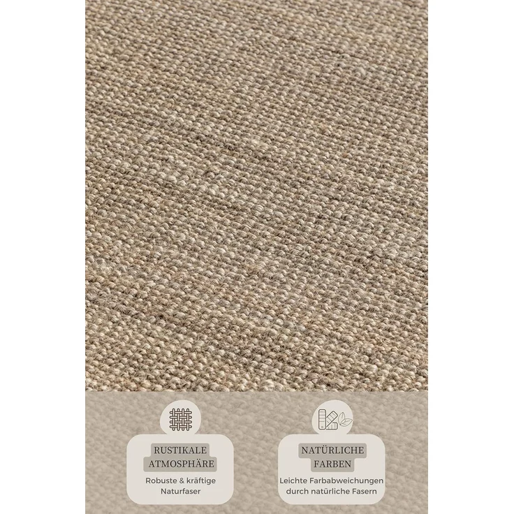 HANSE Home Teppich Jaipur Juteteppich, Läufer und Rund, rechteckig, Höhe: 10 mm, Naturfaser, Wohnzimmer, Esszimmer, Schlafzimmer, Boho, GRS – Bild 2