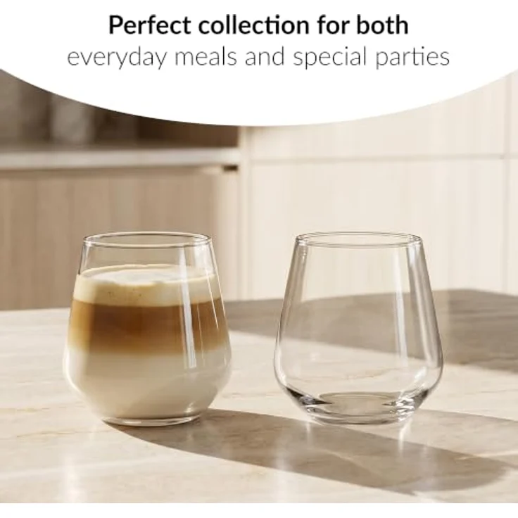 KROSNO Gläser für Kaffee, Espresso und doppelten Espresso 4er-Set 110 ml, Kollektion Coffee Moments – Bleifreies Kristallglas – Minimalistische Gläser für Cappuccino und Latte, spülmaschinenfest – Bild 7