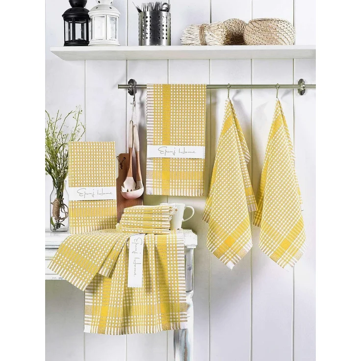 Hermia Concept 'Pötikareli - Yellow' Waschlappen-Set (10-teilig), Gelb, 45 x 65 cm