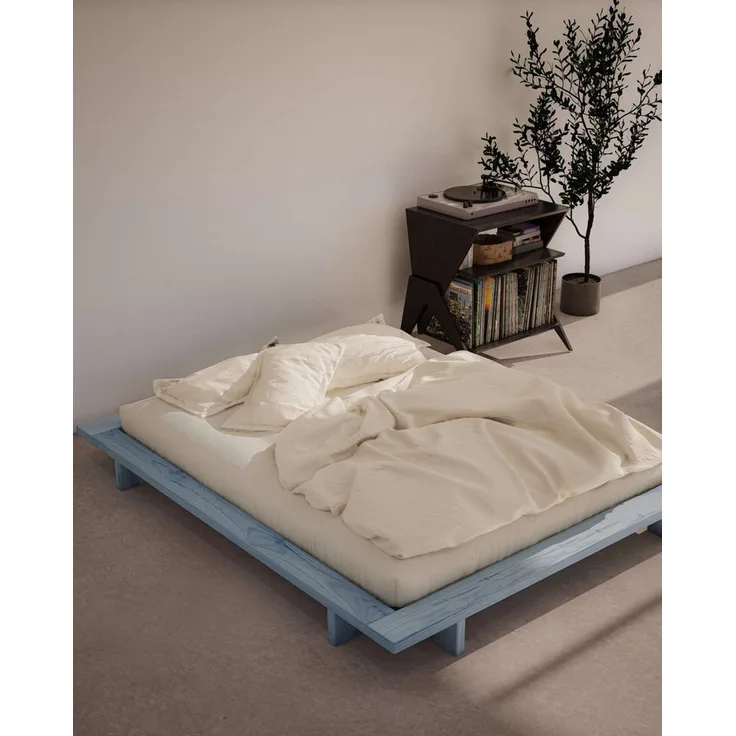 Karup Design Bettgestell JAPAN BED Bodenbett, Holzrahmen, Futonbett, Jugendbett, Holzbett, Massivholzbett mit Lattenrost, Kiefer massiv, Doppelbett ohne Kopfteil