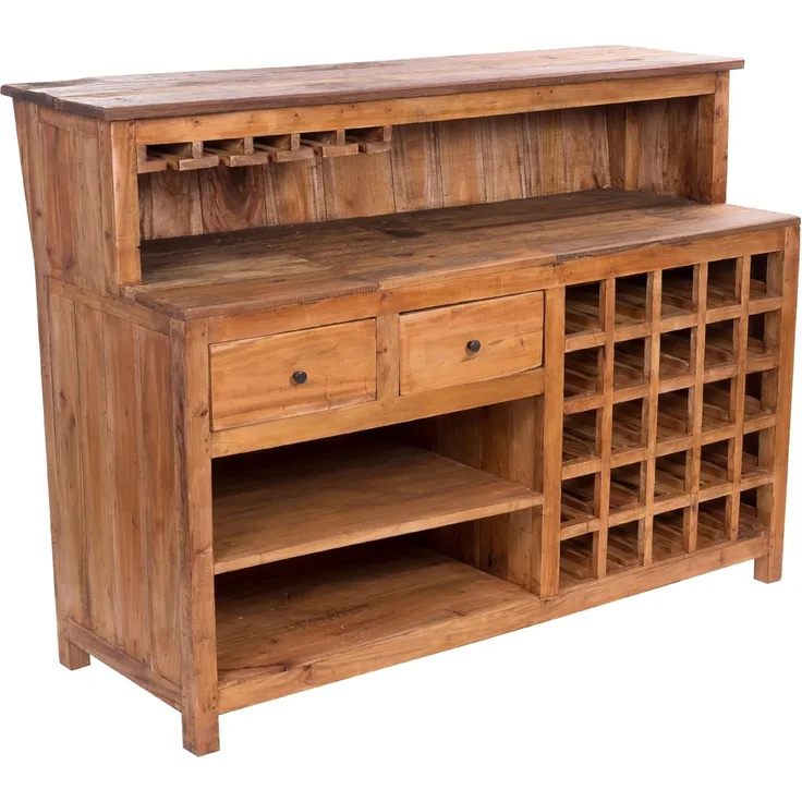 DESIGN DELIGHTS Barschrank BARSCHRANK "PUREWOOD", 150x110x55cm (BxHxT), Hausbar, Verkaufstresen