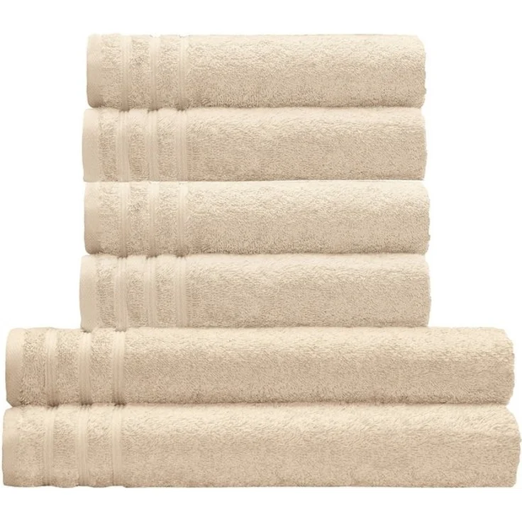 Kleine Wolke Handtuch Set Royal, 6 Stück (4 Handtücher 50/100 cm + 2 Duschtücher 70/140 cm), Frottier (Set, 6-St), Uni Farben, mit Bordüre, weich, in verschiedenen Sets erhältlich – Bild 2