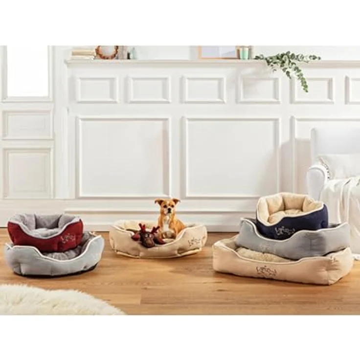 Dehner Tierbett Sammy, oval, grau, versch. Größen, hochwertiges Hundebett/Katzenbett, mit herausnehmbarem Liegekissen – Bild 5