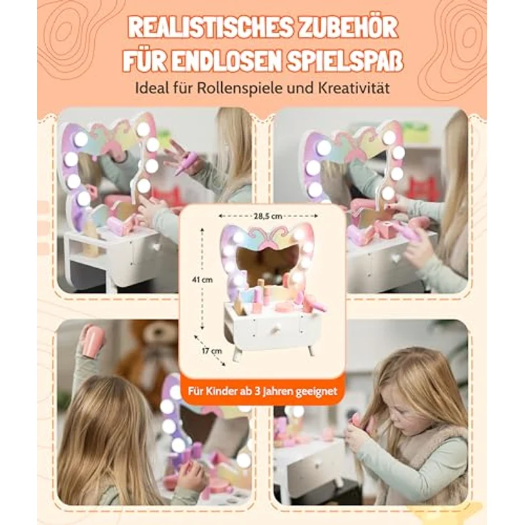 Bayer Chic 2000 Tabletop Schminktisch Schmetterling mit Zubehör – Bild 5