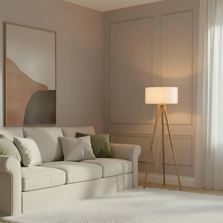 Lindby Stehlampe Charlia, Weiß IP20, 1x60 W – Bild 3