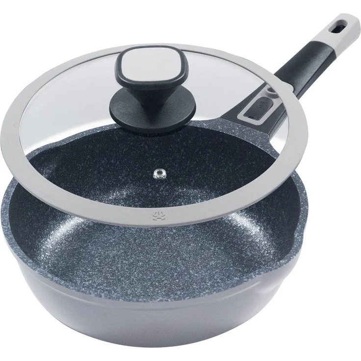 KING Pfannen-Set Moonscape, Aluminiumguss (Set, 5-tlg, je 1 Pfanne Ø 20/24/28/28 cm, H: 4,5/5/5,5/8,5 cm, - 1/1,9/2,5/4 l), abnehmbarer Griff, MOONSCAPE-Beschichtung, Induktion – Bild 3