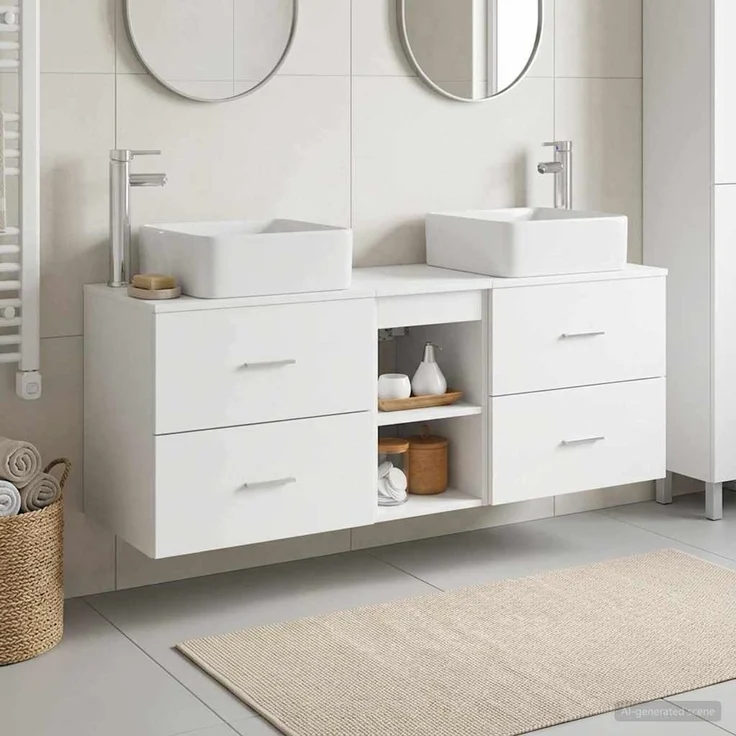 vidaXL Badezimmerschrank-Set 3 stk. Weiß 129 x 41 x 80 cm 3405819 – Bild 1