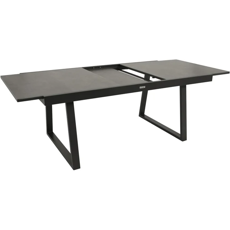 DEGAMO REIMS Garten-Ausziehtisch, Alu + Keramikoptik, anthrazit/grau, 180/240x100cm – Bild 4