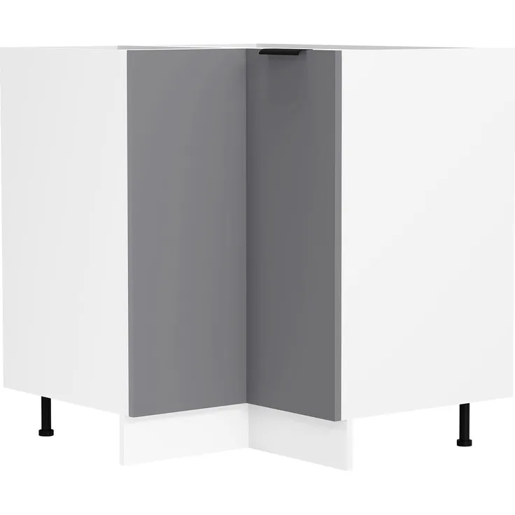 VCM Küchenmöbel Unterschrank Fasola 920536 Weiß / Anthrazit H. 82 x B. 76 x T. 76 cm