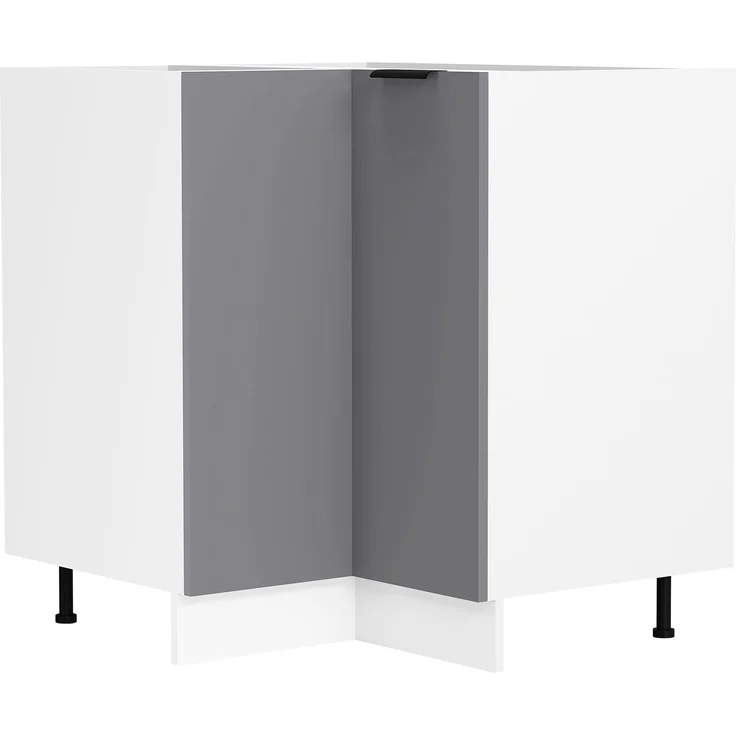 VCM Küchenmöbel Unterschrank Fasola 920536 Weiß / Anthrazit H. 82 x B. 76 x T. 76 cm – Bild 1