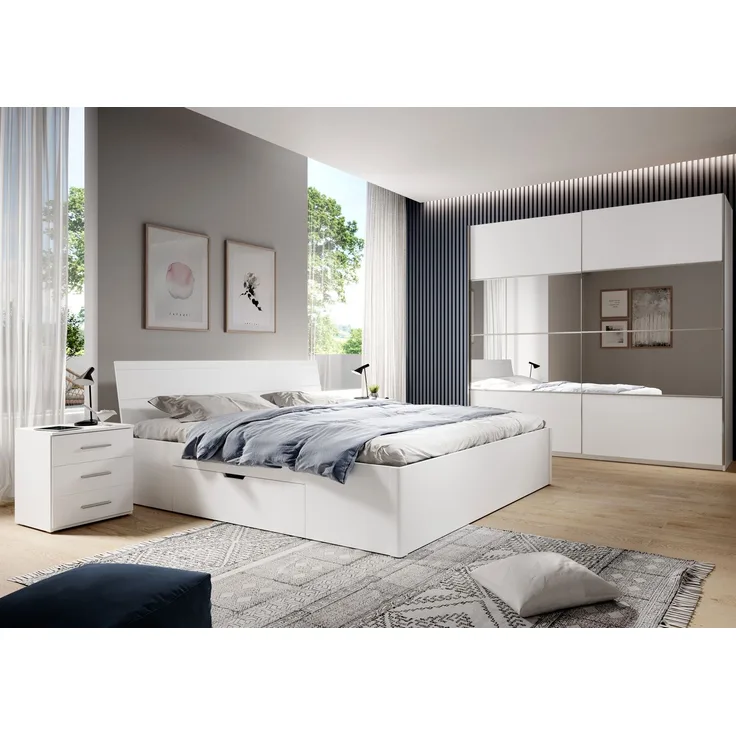 Schlafzimmer-Set komplett Beta 4-teilig weiß Ausführung weiß