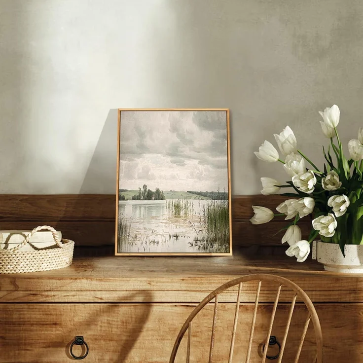 Vintage Leinwandbild mit Holzrahmen 20x25 cm Wohnzimmer Schlafzimmer Wanddeko – Bild 2