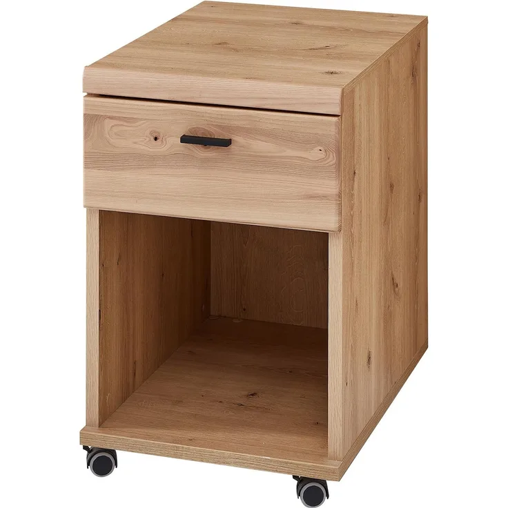 Rollcontainer Sonos, Holz, Holzwerkstoff, Kunststoff, Metall, Holzfarben, 44 x 67 x 58 cm