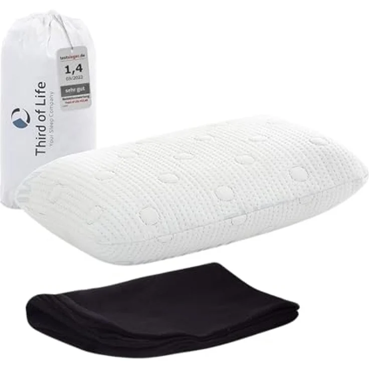 Reisekissen VOLAR, ergonomisches Nackenkissen für unterwegs aus Visco-Schaum mit Thermo-Bezug, 40 x 25 cm – Bild 1