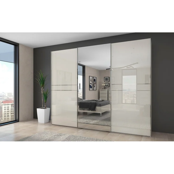 Places of Style Schwebetürenschrank Piano UV lackiert, hochglänzend, mit Soft-Close Funktion, Spiegelschrank – Bild 5