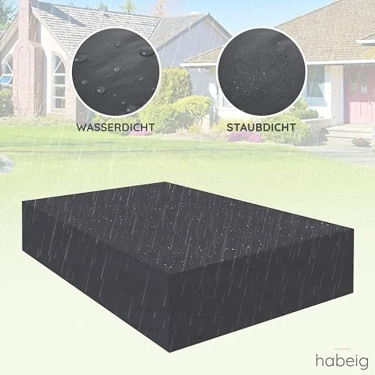 habeig Gartenmöbel-Schutzhülle XXL Schutzhülle Gartenmöbel 300x250x80cm 140g/m² PP Woven Sitzgruppe, 100% Wasserdicht – Bild 5