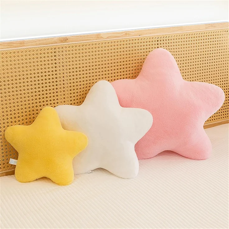 Kuschelkissen Kinder Niedlich Stern Plüsch Kissen Dekokissen Weiche Flauschige Sternform Zierkissen Sofakissen für kuschelecke Kinderzimmer Schlafzimmer Deko (Lila,28 cm) – Bild 5