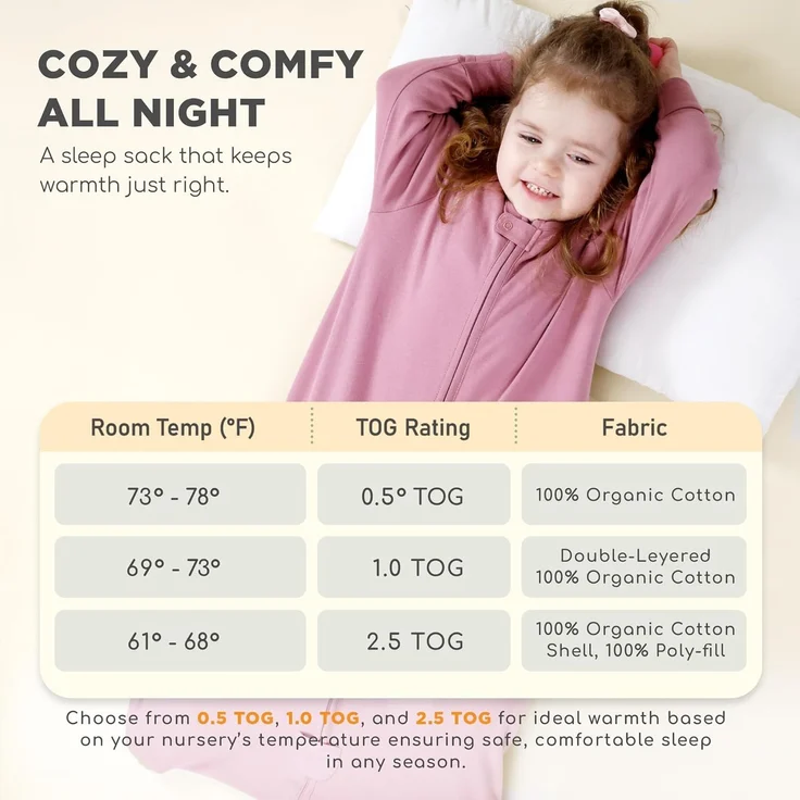 Mama Cheetah Baby Schlafsack mit Ärmeln, 0.5 TOG Bio-Baumwolle Wearable Blanket und Zwei-Wege-Reißverschluss, Swaddle Transition Long Sleeve Sleep Sack für Neugeborene to Kleinkind, 6-12 Monate – Bild 8