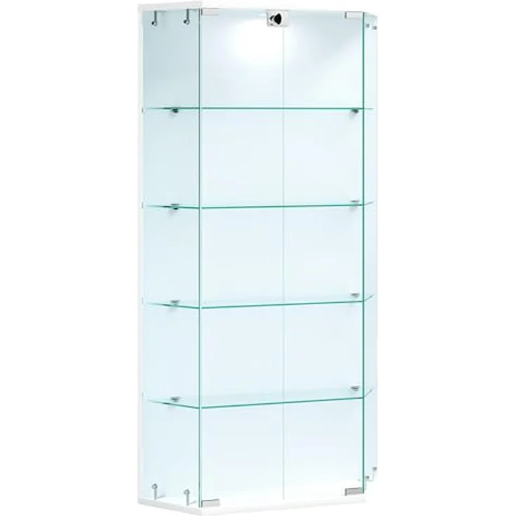 MID.YOU Vitrine Benila, Weiß, hängend, Glas, 4 Fächer, 83x114x17 cm – Bild 4