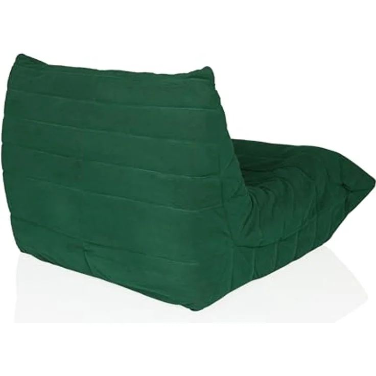 hjh LIVING Sitzsack Bodensofa mit Rückenlehne SITZOLO Bequemer Bodenstuhl Sessel für Schlafzimmer Wohnzimmer, Cord-Stoff Dunkelgrün – Bild 9