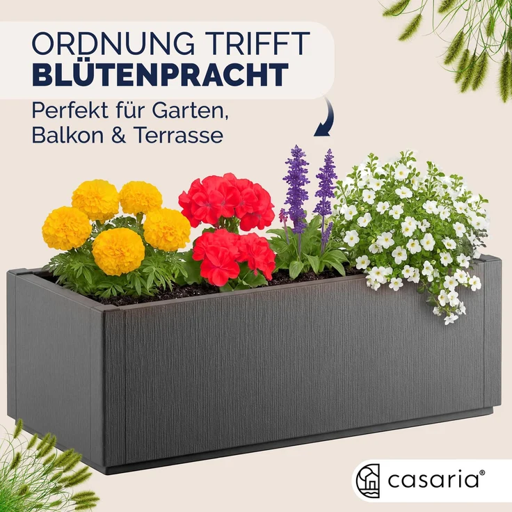 CASARIA® Pflanzkasten Ethica 80x36x36cm Anthrazit – Bild 6