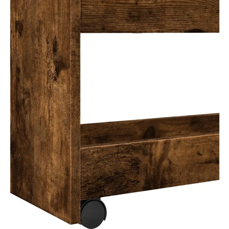 vidaXL Aufbewahrungswagen Schmal 4 Etagen Räuchereiche Holzwerkstoff 855263 – Bild 6